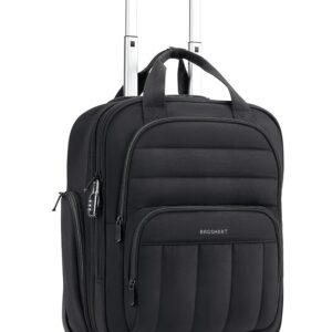 BAGSMART Underseat Carry on Luggage with Wheels, 16-inch Under Seat Luggage, Lightweight Travel Luggage Travel Suitcase for Women, Personal Item Bag, Black BAGSMART Underseat Carry on Luggage with Wheels, 16-inch Under Seat Luggage, Lightweight Travel Luggage Travel Suitcase for Women, Personal Item Bag, Black