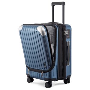 LEVEL8 Grace Carry on Luggage Airline Approved, 20 Inch Expandable Hard Sided Luggages with Spinner Wheels, Harshell Small Rolling Suitcase for Women Men with Tsa Lock, Blue LEVEL8 Grace Carry on Luggage Airline Approved, 20 Inch Expandable Hard Sided Luggages with Spinner Wheels, Harshell Small Rolling Suitcase for Women Men with Tsa Lock, Blue