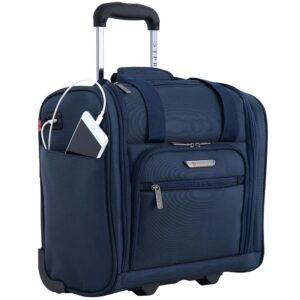 TPRC Smart Under Seat Carry-On Luggage with USB Charging Port, Navy Blue, Underseater 15-Inch TPRC Smart Under Seat Carry-On Luggage with USB Charging Port, Navy Blue, Underseater 15-Inch