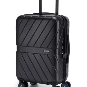 BAGSMART Carry On Luggage 22x14x9 Airline Approved With TSA Lock, 1OO% Polycarbonate Hardside Luggage with Spinner Wheels, Durable Hard Shell Carry On Suitcase 20 inch Black BAGSMART Carry On Luggage 22x14x9 Airline Approved With TSA Lock, 1OO% Polycarbonate Hardside Luggage with Spinner Wheels, Durable Hard Shell Carry On Suitcase 20 inch Black
