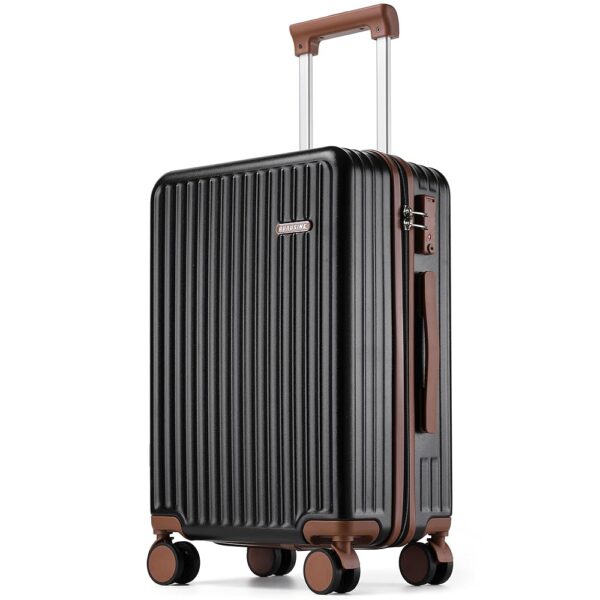 Carry on Luggage Airline Approved, Hardside Carry-on Suitcase with Spinner Wheels, Hard Shell Lightweight Small Travel Luggage with TSA Lock(Black)