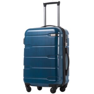 Coolife Luggage Suitcase PC+ABS Spinner Built-In TSA lock 20in 24in 28in Carry on (Caribbean Blue., S(20in_carry on)) Coolife Luggage Suitcase PC+ABS Spinner Built-In TSA lock 20in 24in 28in Carry on (Caribbean Blue., S(20in_carry on))
