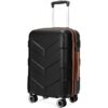 Hardside Carry On Luggage 22x14x9 Airline Approved with Spinner Wheels, 20-inch Carry-On Suitcase for Men & Women, Black