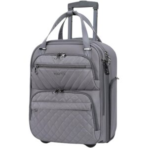 KROSER Carry On Underseat Multi-functional, 16-inch Underseater Lightweight Overnight Suitcase for Men Women, Grey KROSER Carry On Underseat Multi-functional, 16-inch Underseater Lightweight Overnight Suitcase for Men Women, Grey
