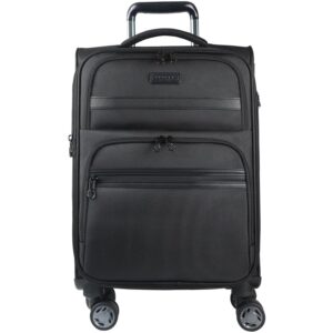 KROSER Softside Expandable Carry On Luggage with Spinner Wheels & Built-in TSA Lock, Durable Suitcase Rolling Luggage with USB Port, Carry-On 20-Inch, Black KROSER Softside Expandable Carry On Luggage with Spinner Wheels & Built-in TSA Lock, Durable Suitcase Rolling Luggage with USB Port, Carry-On 20-Inch, Black
