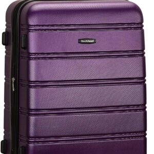 Rockland Melbourne Hardside Expandable Luggage with Spinner Wheels, Purple 24", Checked Medium 24" Rockland Melbourne Hardside Expandable Luggage with Spinner Wheels, Purple 24", Checked Medium 24"