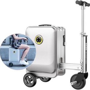 SE3S Smart Riding Luggage Electric Suitcase Scooter with Removable Battery (silver)