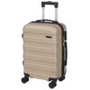 SUPER DEAL 21 Inch Expandable Suitcase Hardside Carry On Travel Luggage with Spinner Wheels Height Adjustable Handle, Champagne