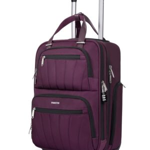 Underseat Carry On Luggage with Wheels, 16-inch Softside Rolling Under Seat Luggage, Lightweight Overnight Small Mini Carry On Suitcase for Women Men(Burgundy) Underseat Carry On Luggage with Wheels, 16-inch Softside Rolling Under Seat Luggage, Lightweight Overnight Small Mini Carry On Suitcase for Women Men(Burgundy)
