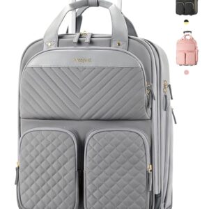 Underseat Carry On Luggage with Wheels, Multiple Compartments Airline Approved Personal Item Bag with Leather Handle, Lightweight Travel Carry-On Rolling Suitcase for Women Men,... Underseat Carry On Luggage with Wheels, Multiple Compartments Airline Approved Personal Item Bag with Leather Handle, Lightweight Travel Carry-On Rolling Suitcase for Women Men,...