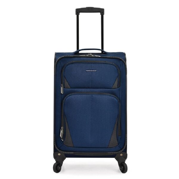 U.S. Traveler Aviron Bay Expandable Softside Luggage with Spinner Wheels, Navy, Carry-on 22-Inch