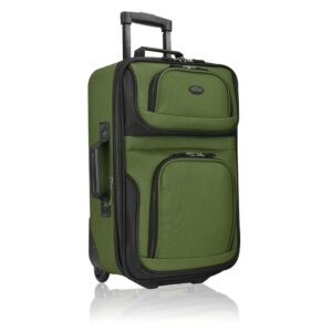 U.S. Traveler Lightweight Softside Suitcase, Rolling 20" Carry On Luggage, Green, Single U.S. Traveler Lightweight Softside Suitcase, Rolling 20" Carry On Luggage, Green, Single