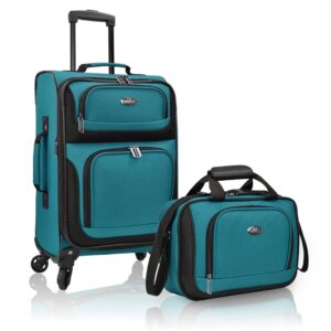 U.S. Traveler Rio Lightweight Carry-On Suitcase 20" Softside Expandable Design, Durable, Business and Travel, Teal, 4 Wheel U.S. Traveler Rio Lightweight Carry-On Suitcase 20" Softside Expandable Design, Durable, Business and Travel, Teal, 4 Wheel