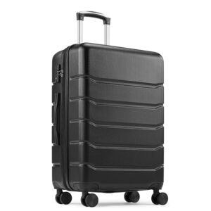 24 Inch Luggage, Hard Shell Rolling Suitcase with TSA Lock, Expandable Lightweight Luggage with Spinner Wheels, Black 24 Inch Luggage, Hard Shell Rolling Suitcase with TSA Lock, Expandable Lightweight Luggage with Spinner Wheels, Black