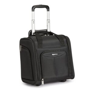 Amazon Basics Underseat Carry On Luggage with Wheels - 14" Rolling Travel Bag, Black Amazon Basics Underseat Carry On Luggage with Wheels - 14" Rolling Travel Bag, Black