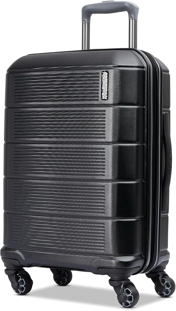 American Tourister Stratum 2.0 Expandable Hardside Luggage with Spinner Wheels, Jet Black, Carry-on