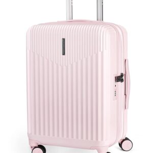 BAGSMART Carry On Luggage 22x14x9 Airline Approved with Spinner Wheels,100% PC Hardside Expandable Luggage with TSA Lock for Trips, 20 Inch Rolling Suitcases for Men Women,Pink BAGSMART Carry On Luggage 22x14x9 Airline Approved with Spinner Wheels,100% PC Hardside Expandable Luggage with TSA Lock for Trips, 20 Inch Rolling Suitcases for Men Women,Pink