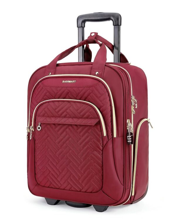 BAGSMART Carry On Luggage Underseat Suitcase with Wheels, 16-inch Luggage Airline approved Underseater Softside Travel Suitcase Lightweight Overnight Rolling Carry-on Luggage... BAGSMART Carry On Luggage Underseat Suitcase with Wheels, 16-inch Luggage Airline approved Underseater Softside Travel Suitcase Lightweight Overnight Rolling Carry-on Luggage...