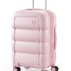 BAGSMART Carry on Luggage with Spinner Wheels, 22x14x9 Carry On Luggage Airline Approved With TSA Lock, Durable Hard Shell Carry On Suitcase 20 inch, Velvet Pink