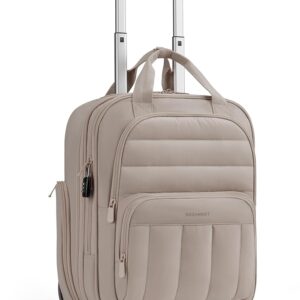 BAGSMART Underseat Carry on Luggage with Wheels, 16-inch Under Seat Luggage, Lightweight Travel Luggage Travel Suitcase for Women, Personal Item Bag, Brown BAGSMART Underseat Carry on Luggage with Wheels, 16-inch Under Seat Luggage, Lightweight Travel Luggage Travel Suitcase for Women, Personal Item Bag, Brown