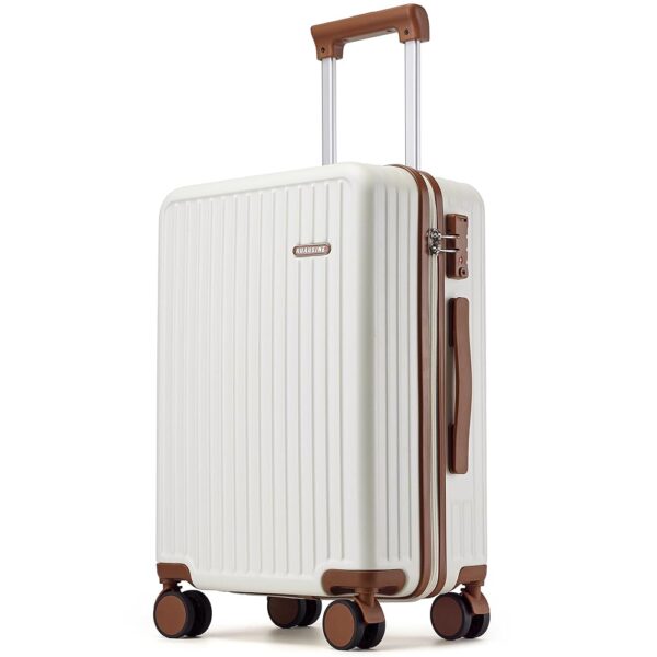 Carry on Luggage Airline Approved, Hardside Carry-on Suitcase with Spinner Wheels, Hard Shell Lightweight Small Travel Luggage with TSA Lock (White) Carry on Luggage Airline Approved, Hardside Carry-on Suitcase with Spinner Wheels, Hard Shell Lightweight Small Travel Luggage with TSA Lock (White)