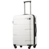 Coolife Luggage Expandable(only 28") Suitcase PC+ABS Spinner Built-In TSA lock 20in 24in 28in Carry on (white, L(28in).) Coolife Luggage Expandable(only 28") Suitcase PC+ABS Spinner Built-In TSA lock 20in 24in 28in Carry on (white, L(28in).)