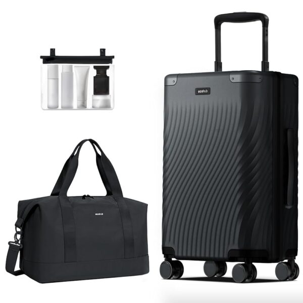 ECOHUB Hardside Expandable Carry On Luggage, Recycled PC 20" Rolling Luggage 22x14x9 Airline Approved with Spinner Wheels & TSA Lock, Lightweight Small Hardshell Travel... ECOHUB Hardside Expandable Carry On Luggage, Recycled PC 20" Rolling Luggage 22x14x9 Airline Approved with Spinner Wheels & TSA Lock, Lightweight Small Hardshell Travel...