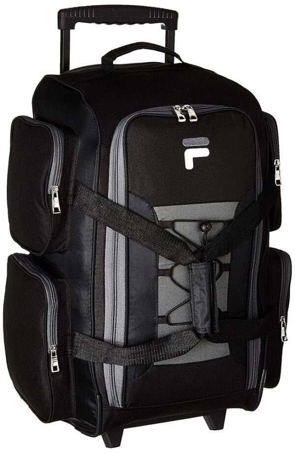 Fila 22" Lightweight Carry On Rolling Duffel Bag, Black, One Size Fila 22" Lightweight Carry On Rolling Duffel Bag, Black, One Size