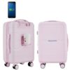 French Connection St. Martin Carry-On Luggage with Cup Holder/USB Ports, Pink A Boo