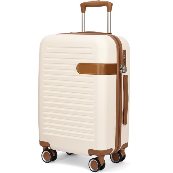 Hardside Carry On Luggage 22x14x9 Airline Approved with Spinner Wheels, 20-inch Carry-On Suitcase for Women & Men, White Hardside Carry On Luggage 22x14x9 Airline Approved with Spinner Wheels, 20-inch Carry-On Suitcase for Women & Men, White