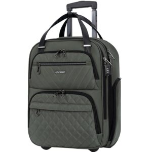 KROSER Carry On Underseat Multi-functional, 16-inch Underseater Lightweight Overnight Suitcase for Women, Army Green KROSER Carry On Underseat Multi-functional, 16-inch Underseater Lightweight Overnight Suitcase for Women, Army Green