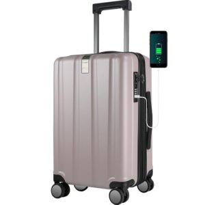 KROSER Hardside Expandable Carry On Luggage with Spinner Wheels & Built-in TSA Lock, Durable Suitcase Rolling Luggage with USB Port, Carry-On 20-Inch, Matte Purple/Pink KROSER Hardside Expandable Carry On Luggage with Spinner Wheels & Built-in TSA Lock, Durable Suitcase Rolling Luggage with USB Port, Carry-On 20-Inch, Matte Purple/Pink