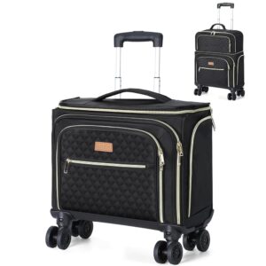 Softside Expandable Carry on Luggage with 4 Removable Spinner Wheels Black Softside Expandable Carry on Luggage with 4 Removable Spinner Wheels Black