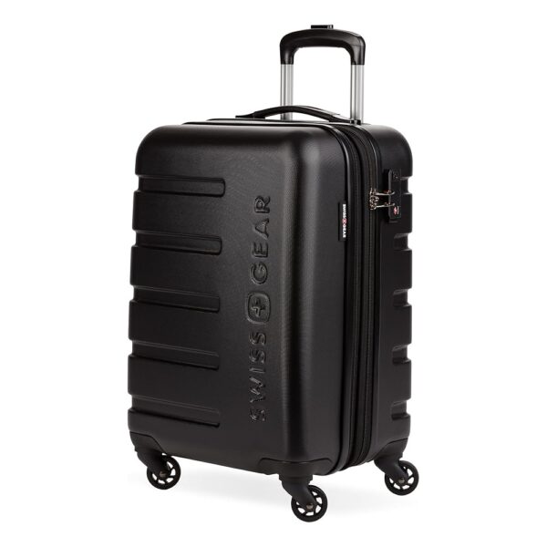 SwissGear 7366 Hardside Expandable Luggage with Spinner Wheels, Black, Carry-On 19-Inch
