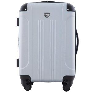 Travelers Club Chicago Hardside Expandable Spinner Luggage, Silver, 20" Carry-On Travelers Club Chicago Hardside Expandable Spinner Luggage, Silver, 20" Carry-On