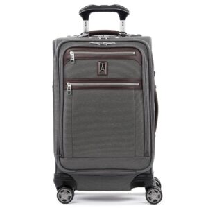 Travelpro Platinum Elite Softside Expandable Carry on Luggage, 8 Wheel Spinner Suitcase, USB Port, Suiter, Men and Women, Vintage Grey, Carry On 21-Inch Travelpro Platinum Elite Softside Expandable Carry on Luggage, 8 Wheel Spinner Suitcase, USB Port, Suiter, Men and Women, Vintage Grey, Carry On 21-Inch