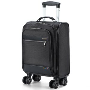 Underseat Carry on Luggage With Wheels - 18 Inch Softside Expandable Under Seat Suitcase, Airline Approved Personal Item Bag for Men Women, Black Underseat Carry on Luggage With Wheels - 18 Inch Softside Expandable Under Seat Suitcase, Airline Approved Personal Item Bag for Men Women, Black