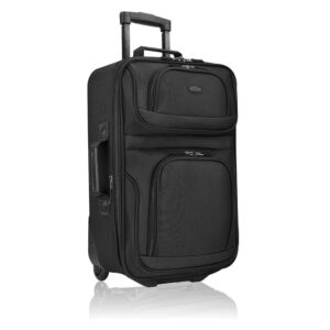 U.S. Traveler Lightweight Rolling 20" Carry On Luggage Softside Suitcase, Black, 2 Wheel-1 Piece U.S. Traveler Lightweight Rolling 20" Carry On Luggage Softside Suitcase, Black, 2 Wheel-1 Piece