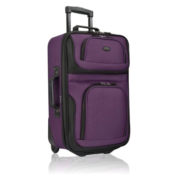 U.S. Traveler Lightweight Rolling 20" Carry On Luggage Softside Suitcase, Purple, 2 Wheel-1 Piece U.S. Traveler Lightweight Rolling 20" Carry On Luggage Softside Suitcase, Purple, 2 Wheel-1 Piece