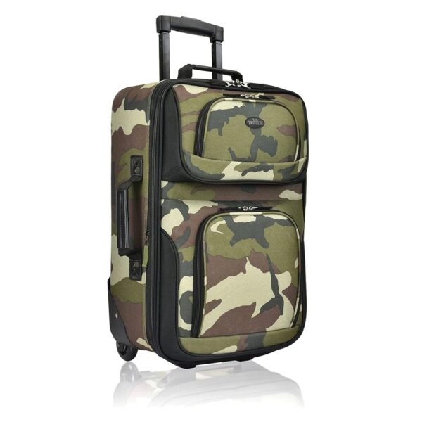 U.S. Traveler Lightweight Rolling 20" Carry On Luggage Softside Suitcase, Camouflage, 2 Wheel-1 Piece U.S. Traveler Lightweight Rolling 20" Carry On Luggage Softside Suitcase, Camouflage, 2 Wheel-1 Piece