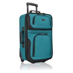 U.S. Traveler Rio Lightweight Carry-On Suitcase 20" Softside, Teal, Single U.S. Traveler Rio Lightweight Carry-On Suitcase 20" Softside, Teal, Single