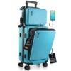 22 Inch Carry On Luggage 22x14x9 Airline Approved, Carry On Suitcase with Wheels, Hard-shell Carry-on Luggage, Durable Luggage Carry-On, Teal Small Suitcase with Cosmetic Case 22 Inch Carry On Luggage 22x14x9 Airline Approved, Carry On Suitcase with Wheels, Hard-shell Carry-on Luggage, Durable Luggage Carry-On, Teal Small Suitcase with Cosmetic Case