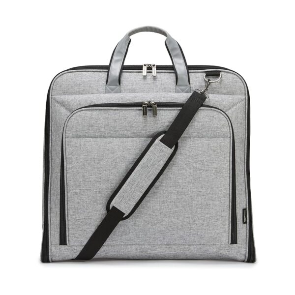 Amazon Basics Carry-On Garment Bag for Travel and Business Trips with Shoulder Strap, Hanging Suit Luggage Bag for Men Women, Wrinkle Free Cover for Suits Dresses Coats, Gray Amazon Basics Carry-On Garment Bag for Travel and Business Trips with Shoulder Strap, Hanging Suit Luggage Bag for Men Women, Wrinkle Free Cover for Suits Dresses Coats, Gray