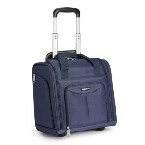 Amazon Basics Underseat Carry On Luggage with Wheels - 14" Rolling Travel Bag, Navy Amazon Basics Underseat Carry On Luggage with Wheels - 14" Rolling Travel Bag, Navy