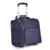 Amazon Basics Underseat Carry On Luggage with Wheels - 14" Rolling Travel Bag, Navy Quilted Amazon Basics Underseat Carry On Luggage with Wheels - 14" Rolling Travel Bag, Navy Quilted