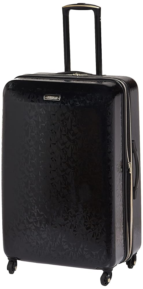 American Tourister Belle Voyage Hardside Luggage with Spinner Wheels, Black, Checked-Large 28-Inch