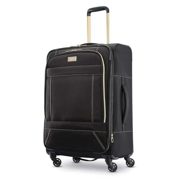 American Tourister Belle Voyage Softside Luggage with Spinner Wheels, Black, Checked-Medium 25-Inch