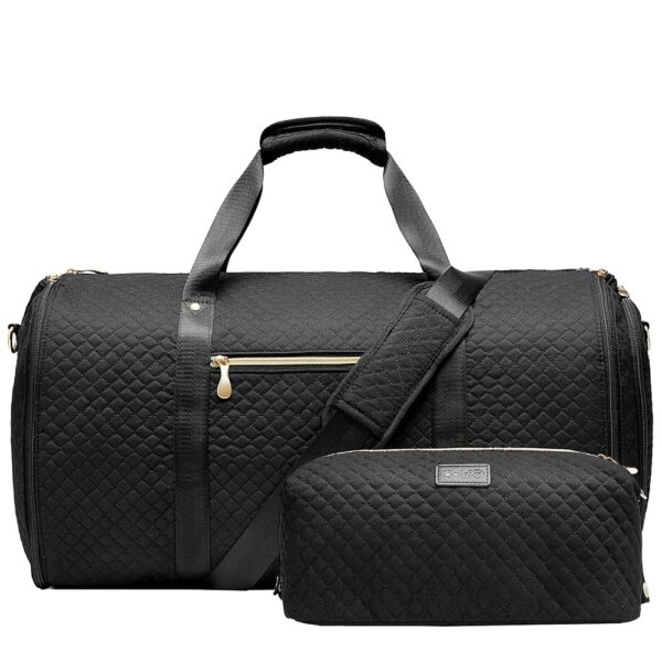 Coolife Garment Bag Carry On Convertible Travel Duffel Bag with Shoe Pouch Weekender Bag for Women Men 2 in 1 Hanging Suit Bag with Shoulder Strap Business Travel Bag (Black,... Coolife Garment Bag Carry On Convertible Travel Duffel Bag with Shoe Pouch Weekender Bag for Women Men 2 in 1 Hanging Suit Bag with Shoulder Strap Business Travel Bag (Black,...