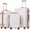 Coolife Luggage 3 Piece Set Suitcase Spinner Hardshell Lightweight TSA Lock (apricot white, 3 piece set(20in24in28in)) Coolife Luggage 3 Piece Set Suitcase Spinner Hardshell Lightweight TSA Lock (apricot white, 3 piece set(20in24in28in))