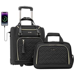 Coolife Luggage Carry On Luggage Underseat Luggage Suitcase Softside Wheeled Luggage Lightweight Rolling Travel Bag Underseater (Black, Carry-On 16-Inch) Coolife Luggage Carry On Luggage Underseat Luggage Suitcase Softside Wheeled Luggage Lightweight Rolling Travel Bag Underseater (Black, Carry-On 16-Inch)